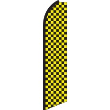 Checkered Black/Yellow Swooper Feather Flag
