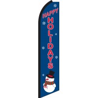 Happy Holidays Swooper Feather Flag