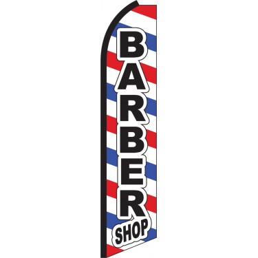 BARBER SHOP Hair Cut Salon Swooper Banner Feather Flutter Tall Curved Top Flag 