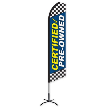 Certified Pre-Owned Blue Swooper Feather Flag