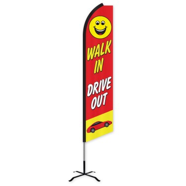 Walk In Drive Out Swooper Feather Flag