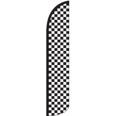 Checkered Black/White Wind-Free Feather Flag
