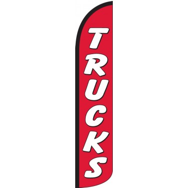 Trucks (Red & White) Wind-Free Feather Flag