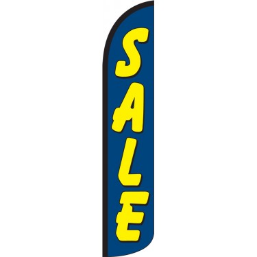 Sale (Blue & Yellow) Wind-Free Feather Flag