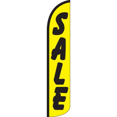 Sale (Yellow & Black) Wind-Free Feather Flag