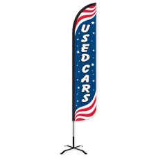 Used Cars Patriotic Wind-Free Feather Flag