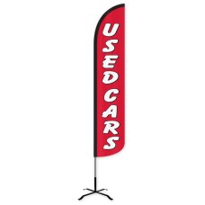 Used Cars (Red & White) Wind-Free Feather Flag