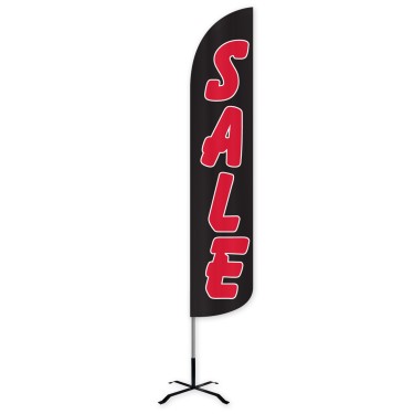 Sale (Black & Red) Wind-Free Feather Flag